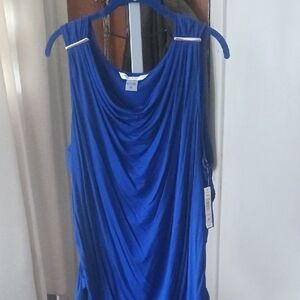 Elegant Blue Draped Dress